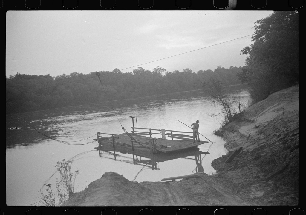 Old cable ferry between Camden and Gee's Bend