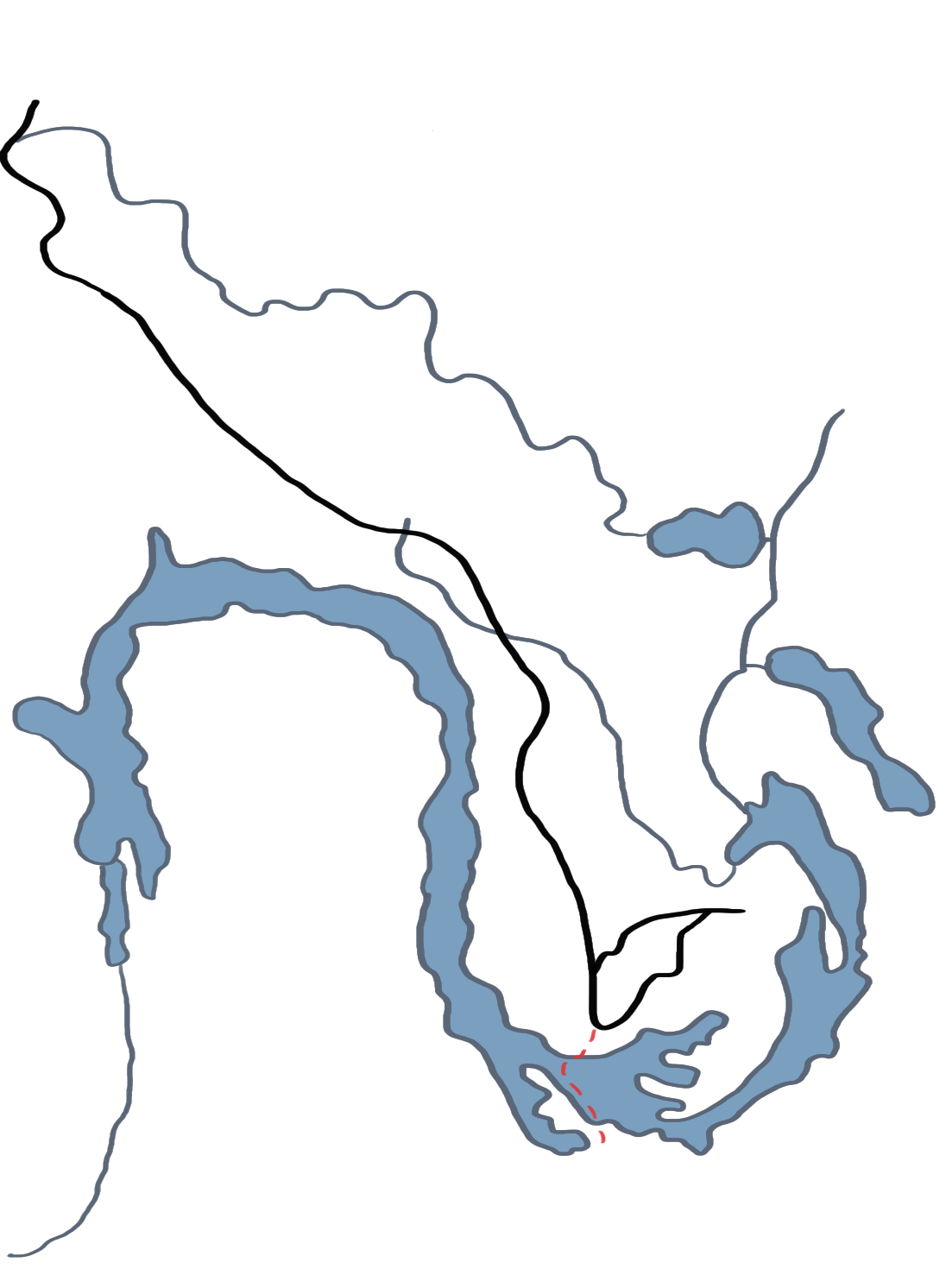 drawn map of Gee's Bend